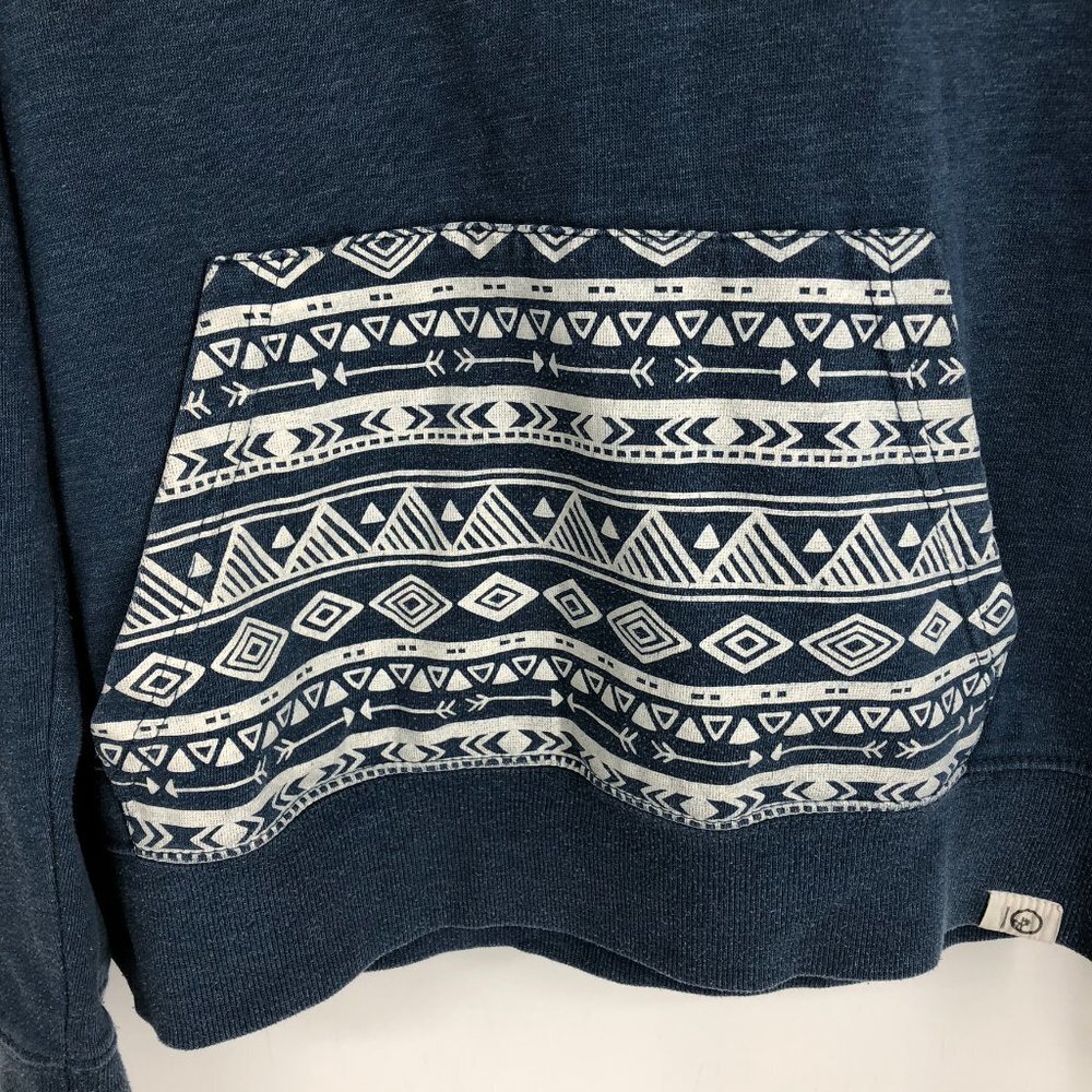Tentree Blue and white Pullover Long Sleeve Graphic Logo Hoodie size LG - Picture 7 of 16